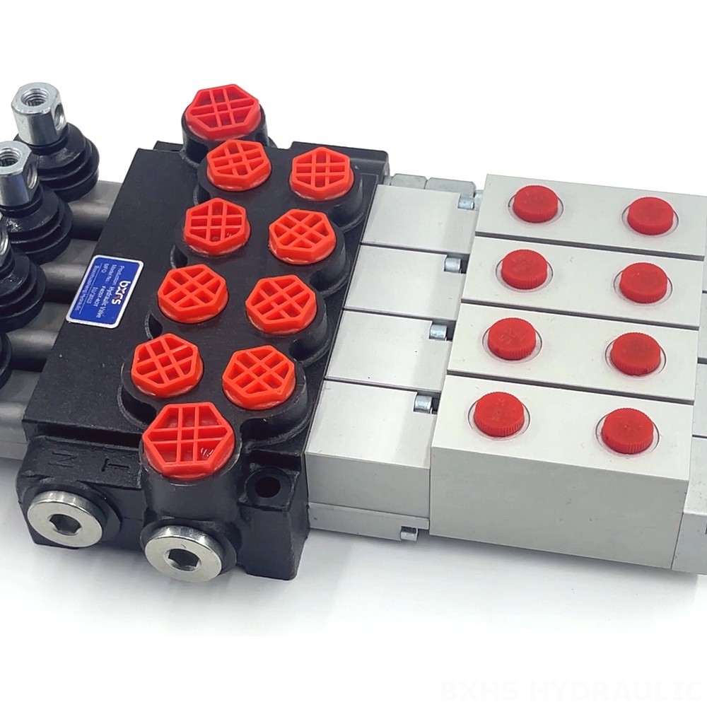 P40 Hydraulic and Manual 4 Spool Monoblock Directional Valve detail image