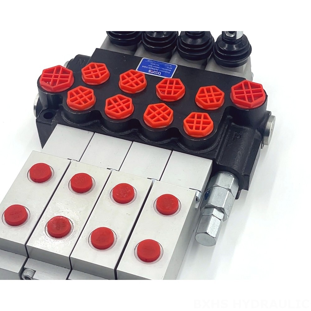 P40 Hydraulic and Manual 4 Spool Monoblock Directional Valve detail image