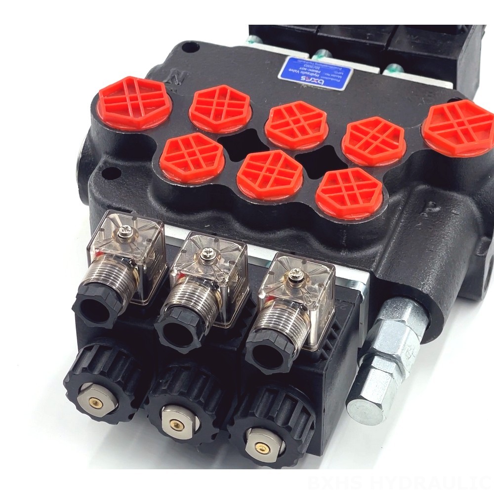 P80 Solenoid 3 Spool Monoblock Directional Valve detail image